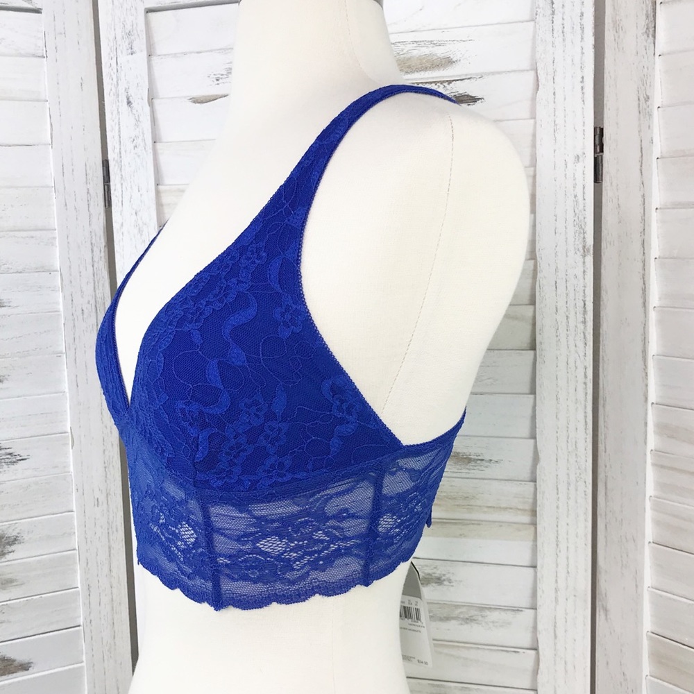 GUESS Blue Lace Bralette Adjustable Straps…